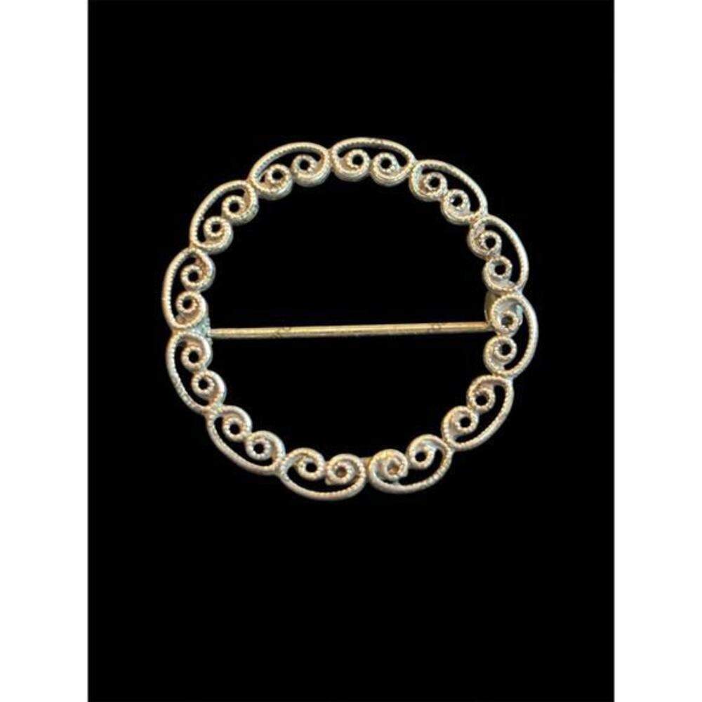 Vtg Delicate Beau Sterling Silver Wreath Lapel Collar Pin Brooch 925